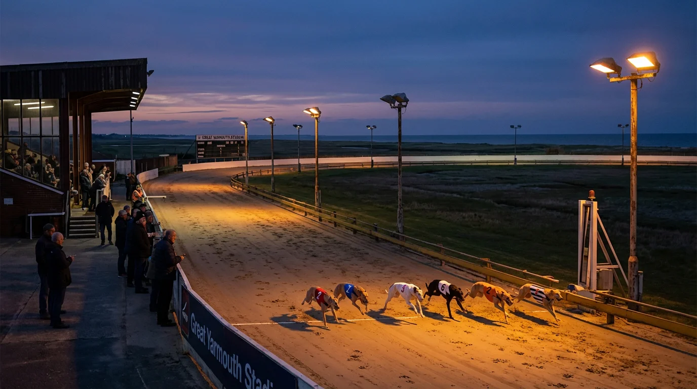 Greyhound racing at Great Yarmouth Stadium, East Anglian evening meeting